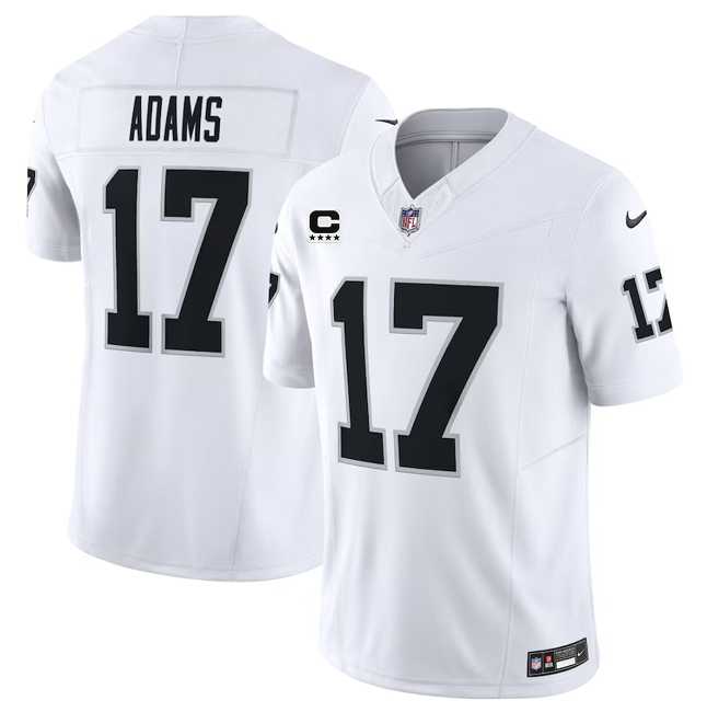 Men%27s Las Vegas Raiders #17 Davante Adams White 2023 F.U.S.E With C Patch Vapor Untouchable Stitched Jersey